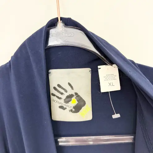 Norma Kamali x Everlast Navy Draped Sleeveless Midi Dress