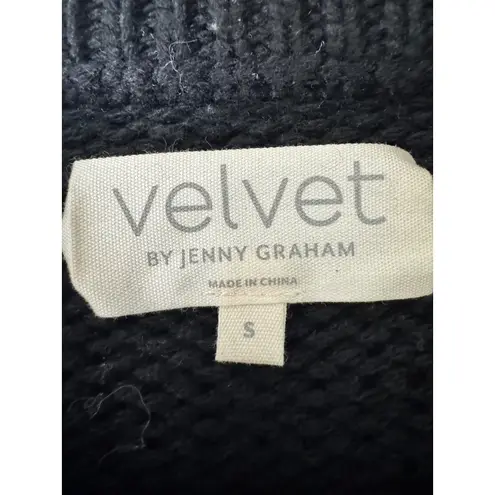 Velvet by Jenny Graham Sweater Womens Small Black White Wool Blend Knit Pullover