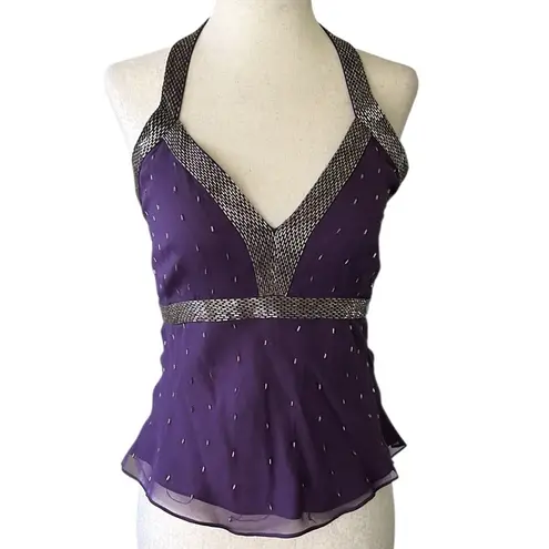 Tokyo Denim Silk Halter Blouse that ties in back Purple