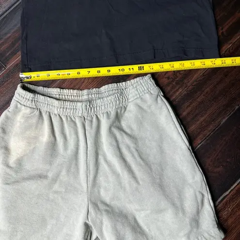 Los Angeles Apparel Drawstring waist heavy cotton shorts & tee shirt set crewnec