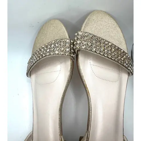 Women's DB Studio Gold embellished Sandals Size 7.5 ankle strap