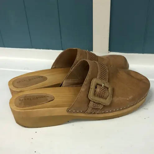 Kelsi Dagger  Brooklyn Curve tan wooden Clogs Women’s size‎ 11