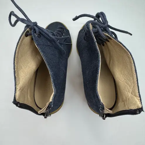 Catherine Malandrino Jerzinie Lace-up Denim Bootie Size 8 Blue Shoe