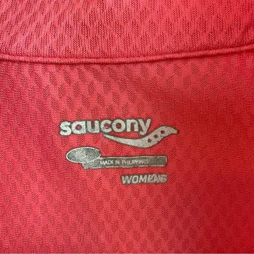 Saucony  Pink & White Waffle Weave Quarter Zip Jacket