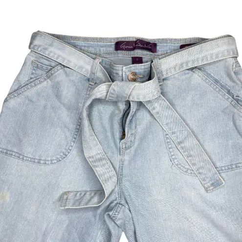 Gloria Vanderbilt Cotton Bermuda Cuffed Shorts with Removeable Belt Sz 8 Modest