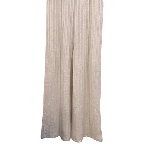 World Market Ivory Sleeveless Knit Cropped Jumpsuit Women’s Size L/XL