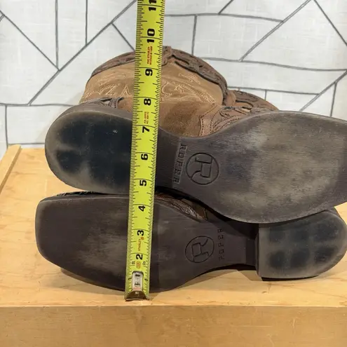 Womens Roper Cowboy Boots Size 11 Brown Suede Tooled Leather Floral Western