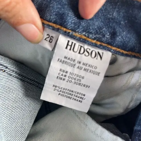 Hudson Jeans  Luxe Crop Riley relaxed straight hidden bottoms medium light sz 26