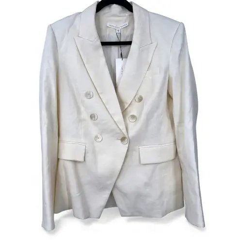 Veronica Beard NWT | 10 | Miller Dickey Blazer Linen Double Breast Women Ivory