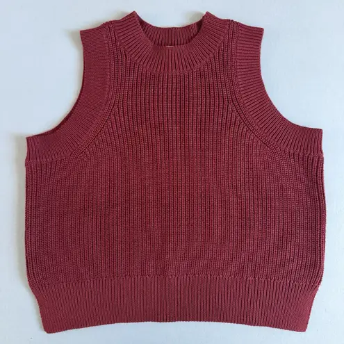 NWT 525 America Demi High Crewneck Cotton Oxblood Red Tank Vest