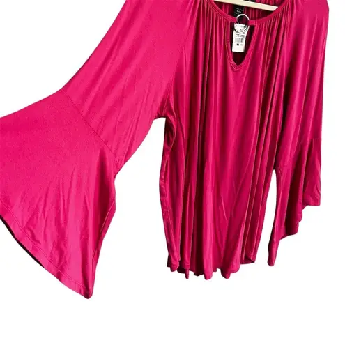 Ashley Stewart Pink Size 18/20 3/4 Flare Sleeve Top Pullover Whimsical