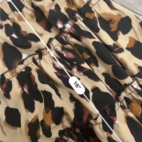 Leopard print ruffle floral tiered skirt Size XS