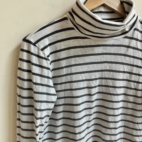 Madewell  Black Stripe Wide Long Sleeve Turtleneck Womens Size M T Shirt