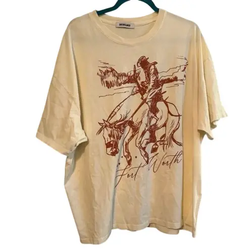 Daydreamer Fort Worth One Size (OS) Tee in Stone Vintage New w/o Tag MSRP $88