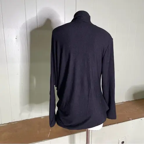 Veronique Miljkovitch Uma Asymmetrical Long Sleeve‎ Turtleneck Top Gray Large - Image 3