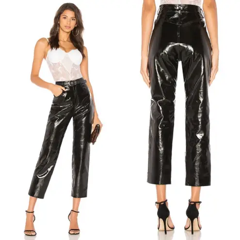 LPA 417 Pants Leather Black High Rise Size Small 600$ MSRP Dark Date Night Out