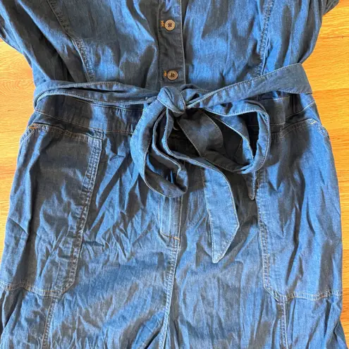 Universal Standard Universal Standard Chambray Jumpsuit XL (US 4X 26–28) Plus Size Belted Wide Leg - Image 4