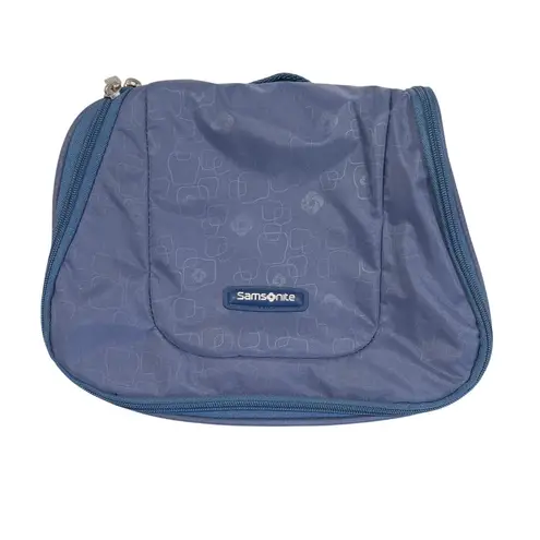 Samsonite Blue Toiletries Zipper Bag 10.5" x 8" x 4" Triple Bottle Holder Travel