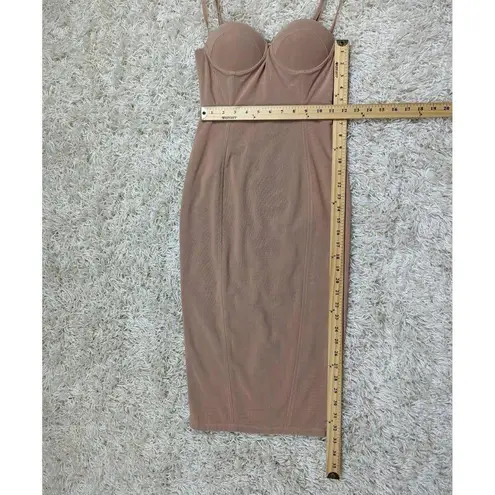 Misha Collection  Boned Corset Cami Bodycon Dress Tan Nude Size XS