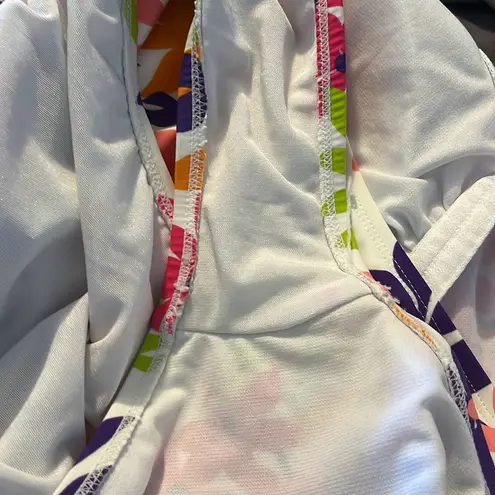 Terra & Sky 70s Multicolored Floral One Piece Swimsuit 1X 16W-18W