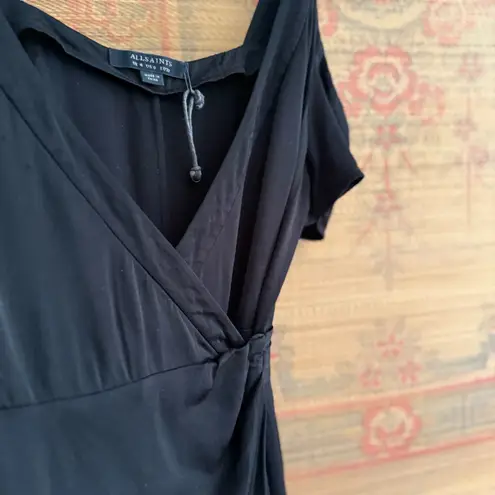 ALLSAINTS Cadia Black Off the Shoulder Wrap Dress