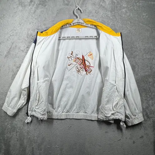 Vintage Peanut Butter Jelly Jacket Women's Large White Blue Golf Embroidered