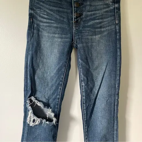 American Eagle  Next Level Stretch High Rise Jegging Crop Distressed Blue Jean 0