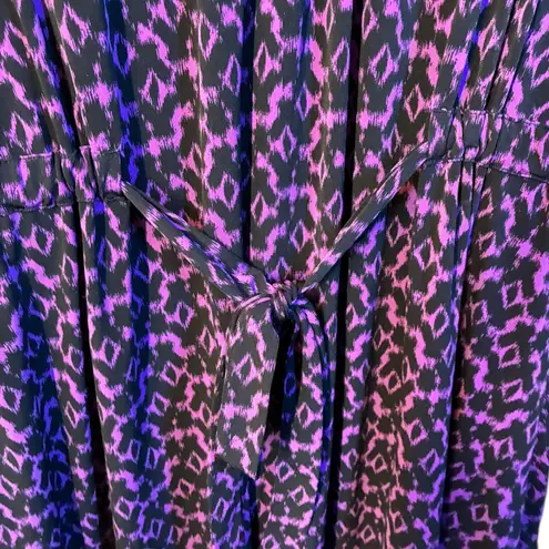 Daisy Fuentes Purple Combo Print Sleeveless Dress Ladies Size L Career Casual