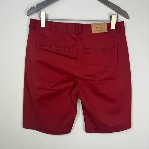 L.L.BEAN WASHED CHINO BERMUDA SHORT WOMENS SIZE 10 Regular Cabin Red