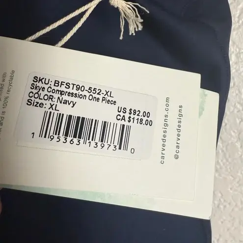 Carve Designs Skye Compression Navy Blue Backless One Piece Swimsuit Size XL