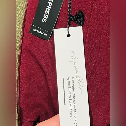 EXPRESS  edition Women’s dress size small new burgundy color puffy long sleeve