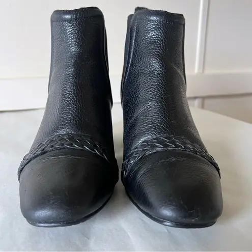 Brighton  Bliss Black Leather Block  Ankle Boots Women SZ 7.5