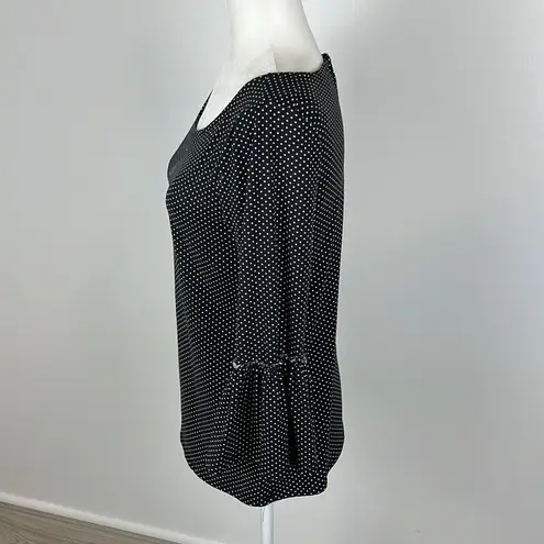 Nine Britton  Black & White Polka Dot Blouse Size Small