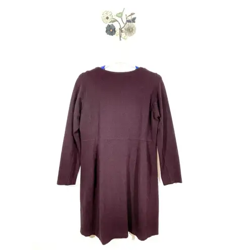 Duluth Trading CO Women’s Large Wearwithall Ponte Knit Burgundy Dress