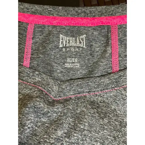 Everlast sport athletic active workout polyester short sleeve gray women top XL