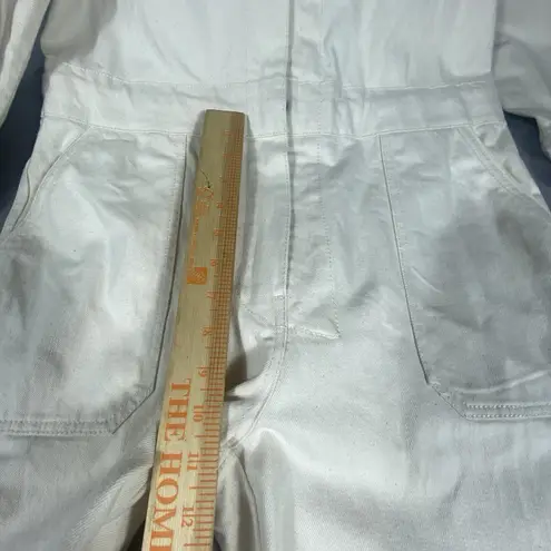 Faherty Jumpsuit Womens Large Overland Twill Cream Long Sleeve Organic Cotton