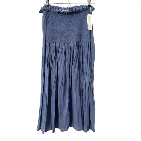 Jen's Pirate Booty JENS PIRATE BOOTY Fresco Cotton Midi Skirt Denim Blue NWT Medium