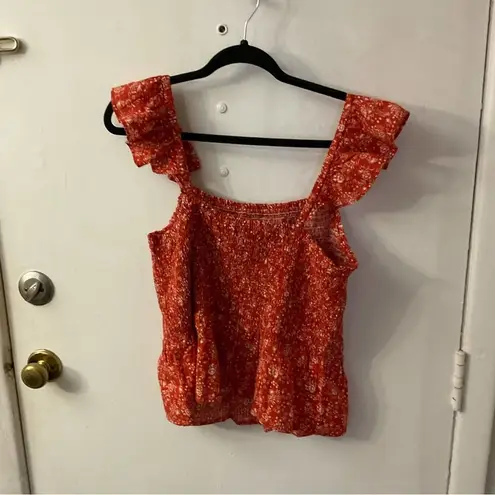 Madewell  Lucie Smocked Floral Peplum Top Size 14