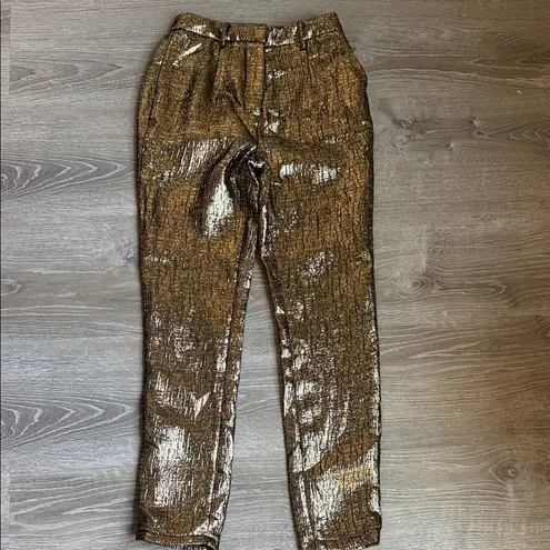 Michael Costello x REVOLVE Waverly Pant in Black & Gold XS