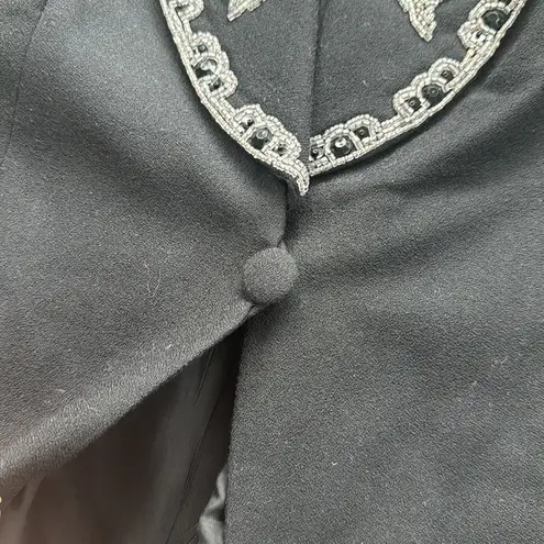 Vintage Emily… Wool Beaded Blazer & Skirt Set Black 16