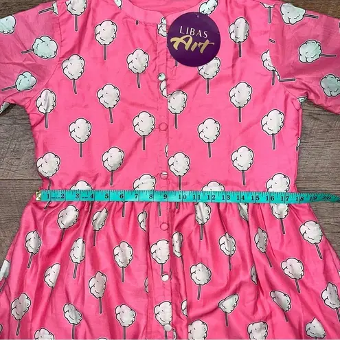 NWT! Cotton Candy Muslin Flare Dress Magic School Bus Dress Mrs. Frizzle Pink Size L