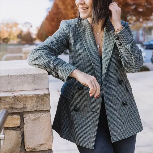 Veronica Beard Pyle Dickey Wool Double Breasted Blazer in Sage Multi Sz 0 - Image 2