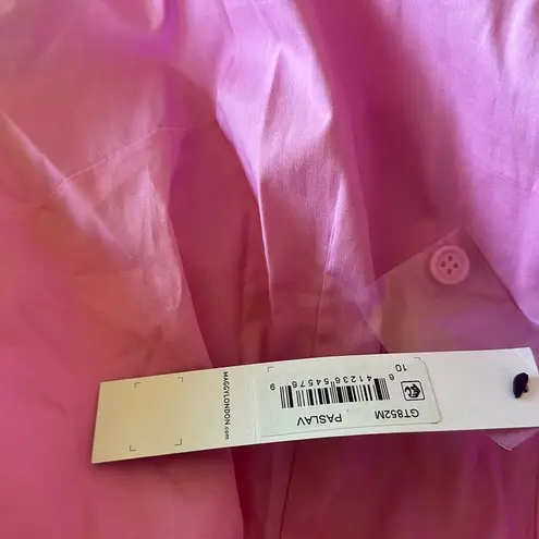 Maggy London NWT Kamila Solid Shirt Belted Dress Pockets In Pastel Lavender