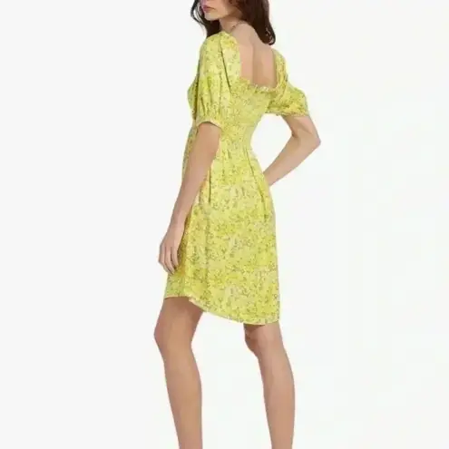 Volcom  Wanna Have Fun Mini green and yellow floral smocked Dress