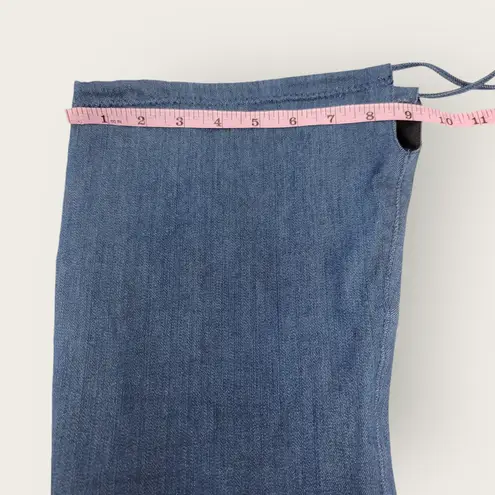 Liliana Womens Blue Denim Thigh High Stretch Stilettos Heels Zip Boots Size 10