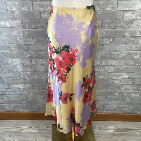 Dee Elly Satin Floral Halter Skirt Set - Red and Purple