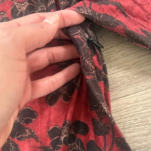 Peruvian Connection  Red & Black Long Sleeve Dress XS Fit and Flare Viscose Blend - Image 8