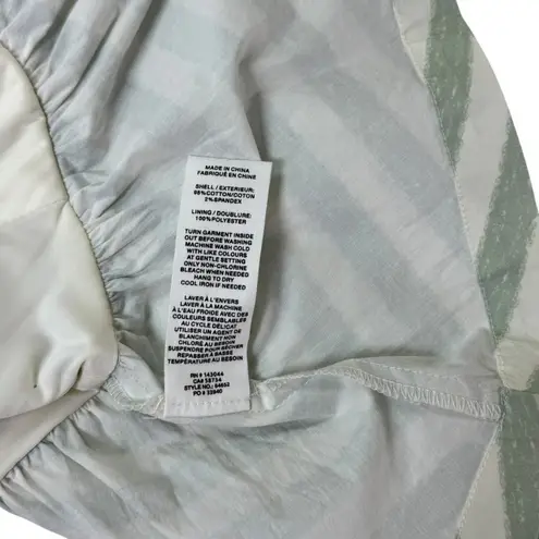 Avec Les Filles Striped Peplum Tank Top White & Sage Green – Size M – NWT