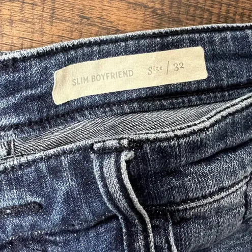 Pilcro Slim Boyfriend Jean Shorts Size 32 Waist Embroidered Boho 6" Inseam Blue Size undefined