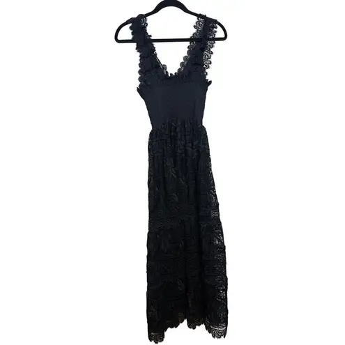 Waimari La Mimosa Dress in Guipure Lace Sz. XS Black